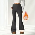 thumbnail image 5 of Bloomae Women's Fleece Lined Pants High Waist Winter Thermal Plush Thick Warm Flare Leggings Tummy Control Hiking Yoga Pants with Pockets Dark Gray XL, 5 of 9