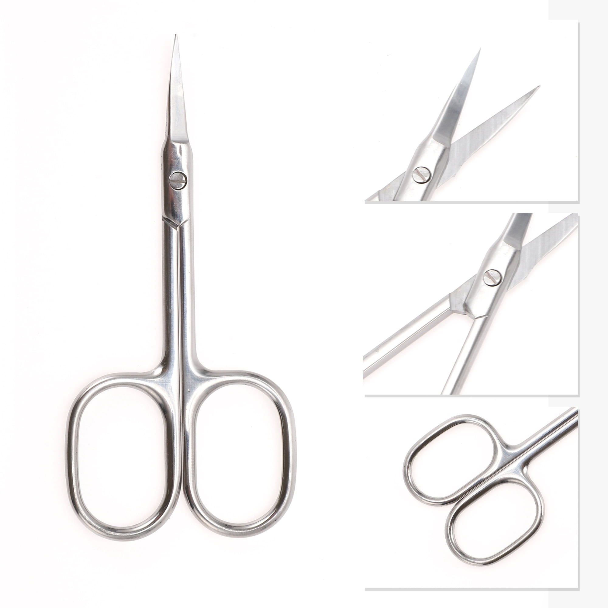 Unique Bargains C-Type Scissors Eyebrow Trimmer Scissors Silver Tone 1 Piece