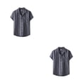 thumbnail image 3 of Sonducket Camisa de poliéster para hombre, cuello vuelto de repuesto, lavable, reutilizable, elegante, Vintage, informal, Top, ropa M METRO 2Conjunto, 3 of 6