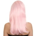 thumbnail image 5 of HPO | Adult Women's Pastel Pink Jem Wig | Party Ready Cosplay Halloween | Breathable Capless Cap, 5 of 10