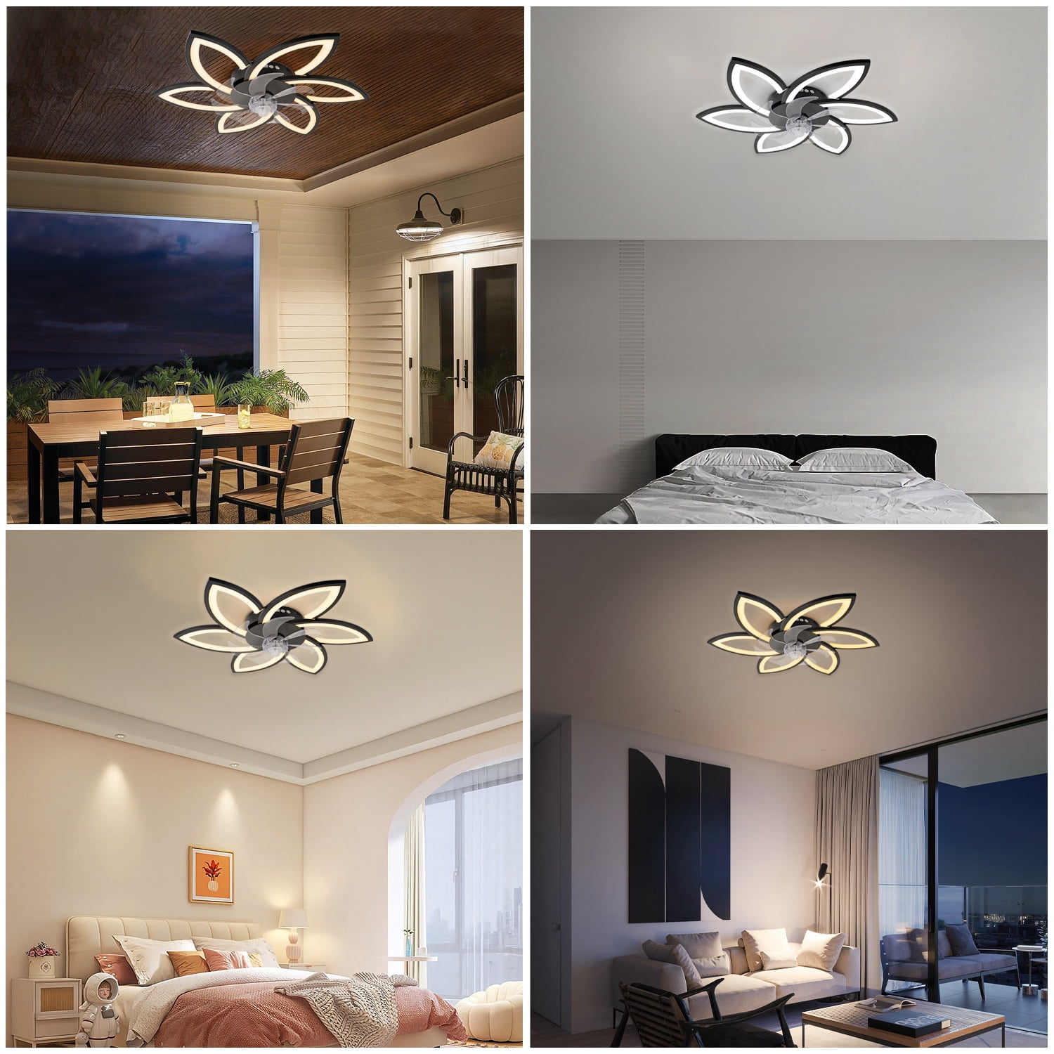 Ceiling Fan Light and Remote FIMEI Ceiling Light with Fan 3 Colors 6 Wind Levels