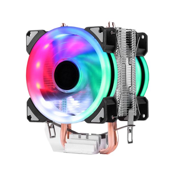 Methold Soporte universal para disipador de calor de CPU para computadora de escritorio, 6 tubos de cobre, ventilador de CPU de 2011 pines Juegos de teclado y mouse para computadora Doble ventilador