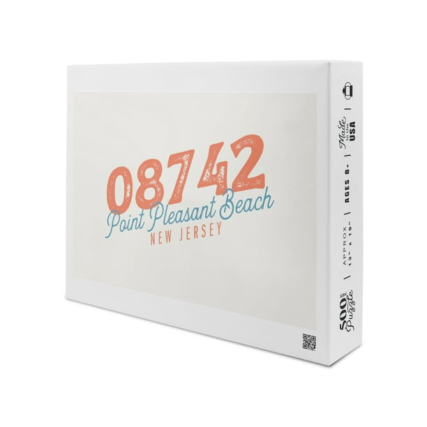 Point Pleasant Beach, New Jersey, Zip Code (19x27 inches, Premium 500