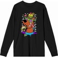thumbnail image 4 of Scooby-Doo Dog With Shades Adult Black Crew Neck Long Sleeve Tee-XL, 4 of 6