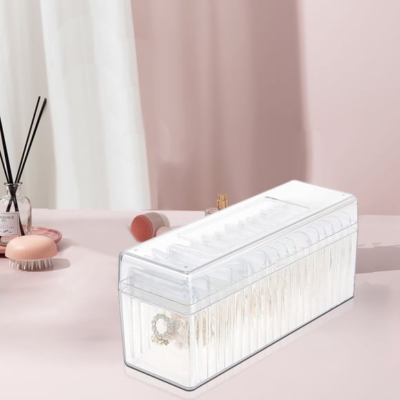 Organizador transparente de caja de joyería acrílica con bolsas de viaje para anillos, pendientes y collares - Estuche portátil para guardar joyas
