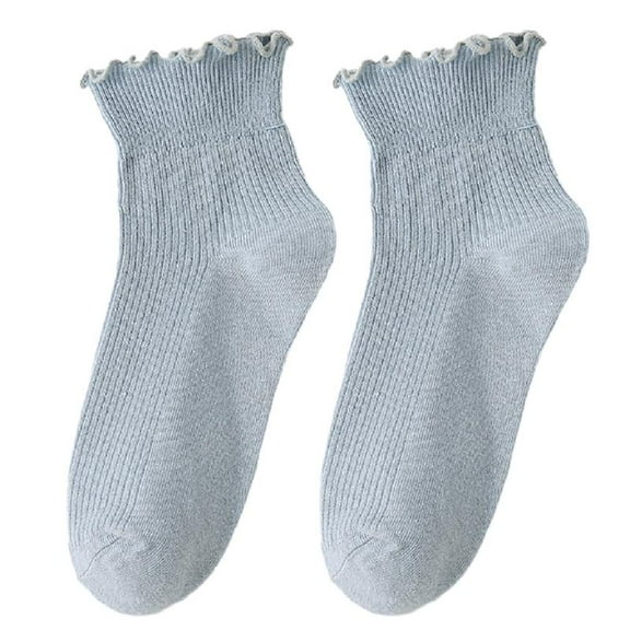 Womens Lolitas Ruffle Ankle Socks Breathable Cotton Socks Frilly Crew Socks