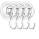 thumbnail image 1 of 4 paquetes de ganchos con ventosa, fuerte poder de succión, plástico duro transparente, extraíble y reutilizable, antiagua caliente para ducha, baño, vidrio, puerta, ventanas, cocina, 1 of 8
