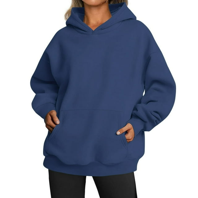 Sweats Décontractés Polyvalents à Manches Longues Sweat-Shirt Bleu Ciel XL