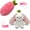 Strawberry, variant on Bunny Stuffed Animal,Strawberry Reversible Cuddle Bunny Plush Doll with Zipper Cute Soft Rabbit Toys Pillow for Kids and Adults Easter Bunnies Plushies Gifts (Strawberry,9.84 inches)