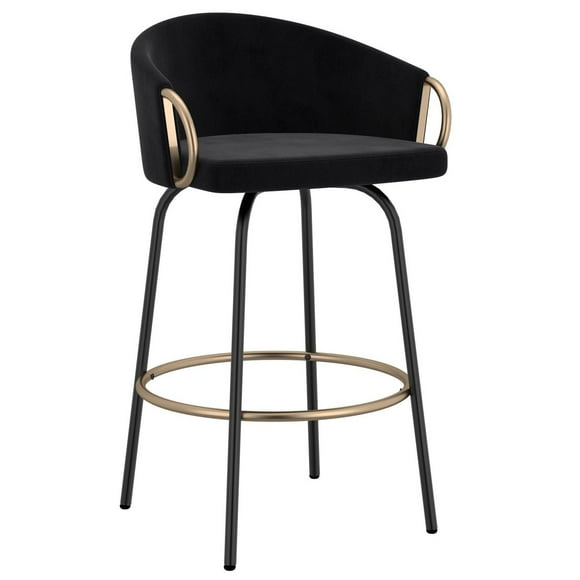 Ensemble de deux tabourets de comptoir contemporains, noirs