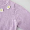 thumbnail image 3 of Annhoo Girl's Cardigan Sweaters Long Sleeve Button Closure Crop Knitwear Cute Flower Embroidery Front Outfits, 3 of 8