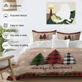 thumbnail image 3 of Buffalo Check Bedding Duvet Cover Set Full 4 Pieces Plaid Merry Christmas Trees on Retro Wooden Board Bedding Set with Zipper Closure,1 Comforter Cover 86x86 Inches 1 Flat Sheet & 2 Pillow Cases, 3 of 7