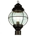 thumbnail image 2 of One Light Rustic Bronze Clear Seeded Glass Post Light, 2 of 2