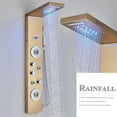 thumbnail image 6 of Brushed Gold Rainfall Shower Panel with LED Shower Faucet System Stainless Steel with Hand Shower Tub Shower Wall Mounted, 6 of 11