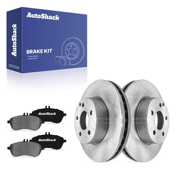 AutoShack Front Vented Brake Rotors   Ceramic Pads 6-PC Brake Kit Replacement for 2008-2012 Mercedes-Benz C300 2012-2015 Mercedes-Benz C250 11.6" (294.6 mm)