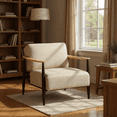 thumbnail image 6 of Homy Casa Accent Chair with Solid Wood Armrests, Independent Spring Seat and Backrest, 500 lbs Capacity, 6 of 11