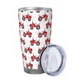 thumbnail image 2 of Rateoe Red Wheeled Tractors Printed Car Guy Gifts for Men Women Tumbler - 20oz/590ml Double Wall Vacuum Insulated Stainless Steel Travel Tumbler Cups with Lid & Straw-Straw Three-piece Set, 2 of 8