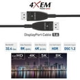thumbnail image 2 of 4XEM 4XFIBERDPAOC20M 65' Active Optical DisplayPort 1.4 Fiber Cable, 2 of 4