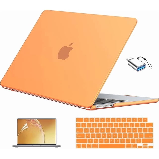 Kit de Funda Naranja Escarcha para MacBook Air 13.6" M5/M4/M3/M2 A3449/A3240/A3113/A2681