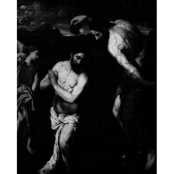 Catholic print picture - Baptism In The Jordan 3 B - 8" x 10" ready to be framed