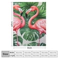 thumbnail image 4 of HENGT  Pink Flamingo and Palm Leaves Throw Blanket for Bed Sofa Couch Blankets Lightweight Soft Cozy, 4 of 6