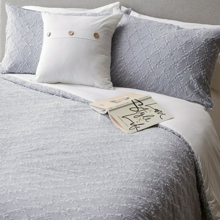 Modrn Industrial 4 Piece Clip Jaquard Chambray Comforter Set