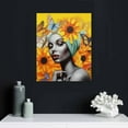 thumbnail image 4 of JRXY Framed African American Wall Art Decor, Canvas Painting Black Gold Woman Girls Painting Vintage Portrait Sunflower Butterfly Posters Prints Artwork for Living Room Bedroom Home Decorate 16x20 in, 4 of 4