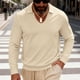 thumbnail image 1 of pstuiky Camisas casuales de manga larga para hombre, Blusa informal de manga larga con cuello en V y solapa para hombre, de color liso camisetas de hombre xxxl, 1 of 8