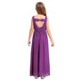thumbnail image 2 of Oyolan Robe Longue d'Été pour Fille, Dos Nu, Maxi, Mariage, Fête, Concours, Robe de Bal, Violet, 10, 2 of 7