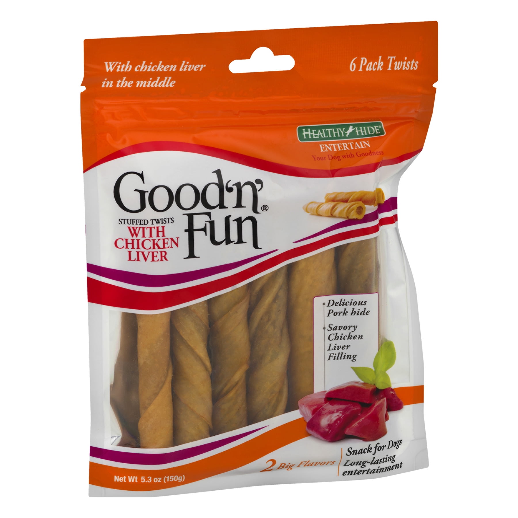 Good ’n’ Fun 4 Inch Bones, Rawhide Chews for Dogs, 5 Count