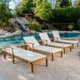 thumbnail image 4 of Mavis Outdoor Chaise Lounge With Cushion, Set of 4, Teak Finish, Cream, 4 of 22