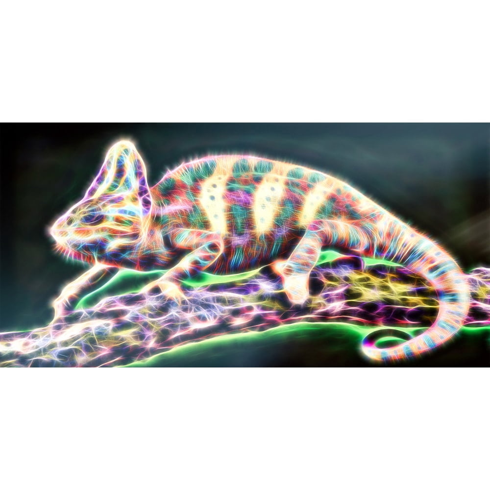 DESIGN ART  Iguana Life Canvas Art 60 in. wide x 32 in. high - 5 Panels Diamond Shape