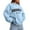 Light Blue, variant on Brooklyn Hoodies for Women 2025 Fall Winter Long Sleeve Drop Shoulder Hooded Sweatshirt with Pockets Pullover Tops