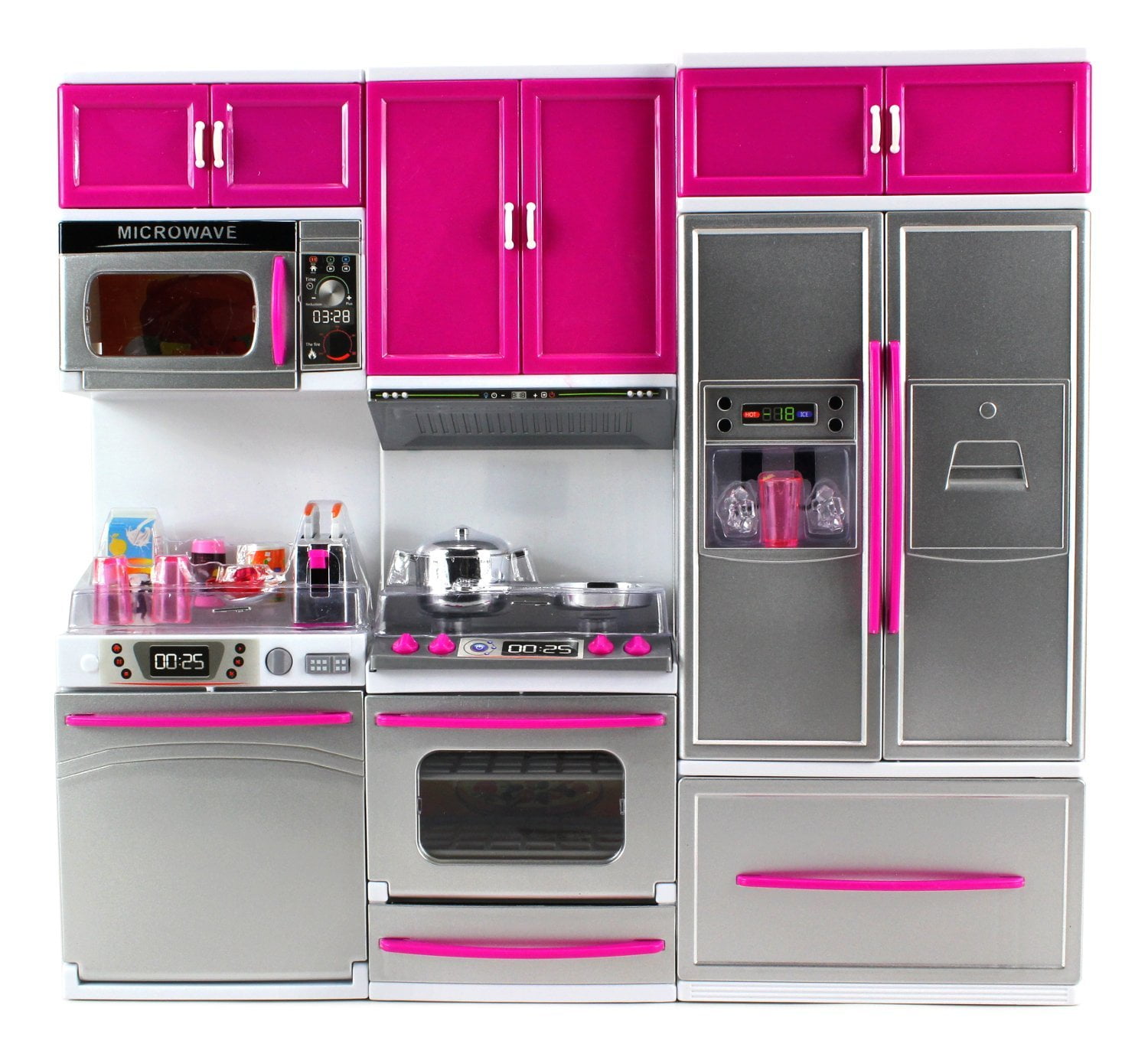 My Modern Kitchen Dishwasher Stove Refrigerator Battery Operated Playset W / Lights Sounds for