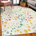 thumbnail image 3 of Modern Art Decorative Rug, Grunge Polka Dots Spots Backdrop Motif Retro Nostalgic Aesthetic Image Print, Quality Carpet for Bedroom Dorm and Living Room, 6 Sizes, Brown Salmon, by Ambesonne, 3 of 4