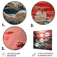 thumbnail image 3 of Designart "Waves Papercut Japon Coral wall decor I" Japanese Metal Art Living Room, 3 of 5