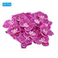 thumbnail image 3 of Uxcell 3.9" Artificial Silk Phalaenopsis Orchid Flower Heads for DIY Wedding Decor, Dark Purple 20 Pack, 3 of 6
