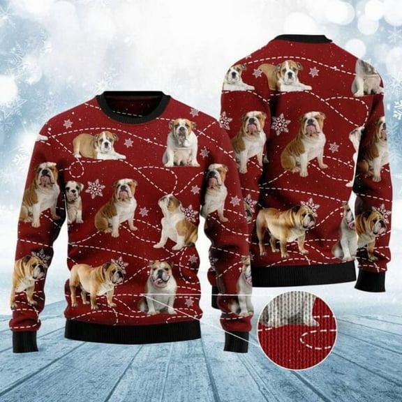 Bulldog Xmas Christmas Sweater, Dog Christmas Sweater, Dog Sweaters