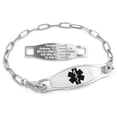 thumbnail image 1 of MedicEngraved Stainless Steel Custom Medical Alert Bracelet - 4mm Paperclip Link, 1 of 7