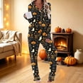 thumbnail image 2 of Edvintorg Womens Lounge Set Plus Size Pajamas 2 Piece Long Sleeve Pajama Sets Halloween Printed Loose Pant Pj Sets Loungewear Women Clothing Black S, 2 of 8