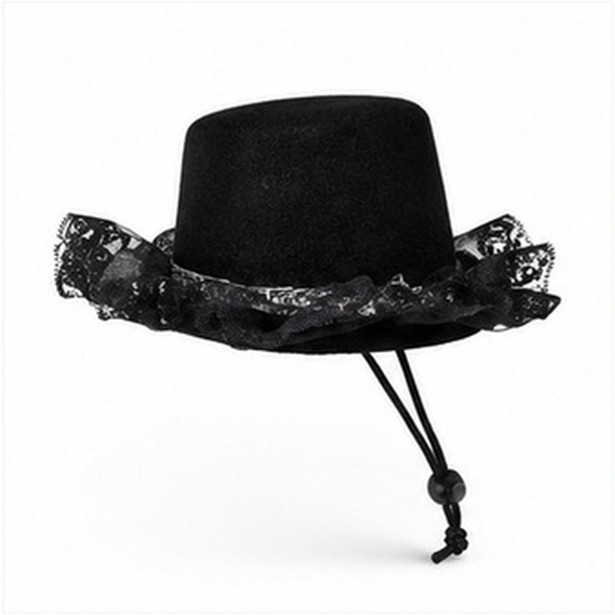 WRISTBIQUE Adjustable Black round Pet Hat Wear-resistant Cloth for Kitten Dog