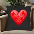 thumbnail image 5 of Set of 2 Decorative Throw Pillow Covers 18x18in - Black Background with Shiny Red Heart Design Perfect for Couch Bed or Car, 5 of 8