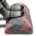 thumbnail image 3 of Abstract Foot Rest, Diagonal Stripes and Squares Repeating Contemporary Layout, Non-Slip Backing Adjustable Ergonomic Memory Foam Leg Support for Office, Vermilion Charcoal Grey, by Ambesonne, 3 of 5