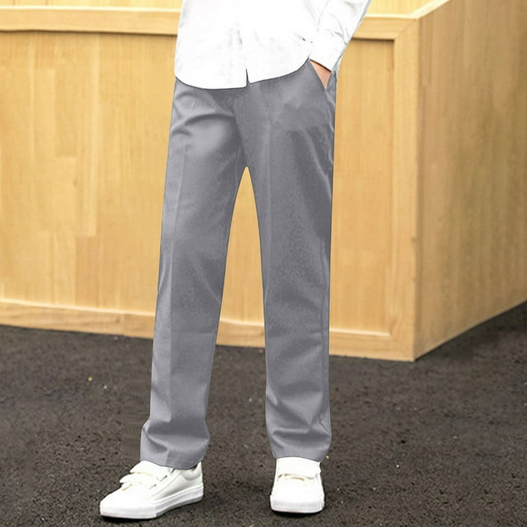 Eltusu Toddler Boys Dress Pants, Relaxed Fit Button Formal Straight Leg School Uniform Pants Gray Size 3-4 T, Toddler Boy's Eltusu Toddler Boys Dress Pants, Relaxed Fit Button Formal Straight Leg School Uniform Pants Gray Size 3-4 T, Toddler Boy's
