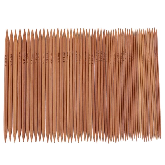 simhoa 55 Pieces 11 Sizes 13cm Double Pointed Carbonized Smooth Bamboo Knitting Needles