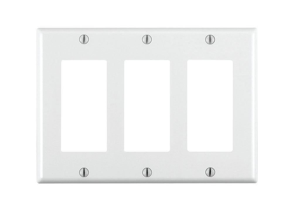 White 2 Count Device Mount Thermoset 2-Gang Decora/GFCI Device Wallplate Standard Size