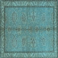 thumbnail image 1 of Ahgly Company Indoor Square Oriental Light Blue Industrial Area Rugs, 3' Square, 1 of 4