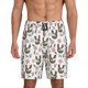 thumbnail image 1 of Balery Flowe Rooster Pantalones cortos de pijama de punto de algodón para hombre con cinturilla y bolsillos-Small, 1 of 6