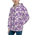 thumbnail image 2 of Kdxio Daisies Flowers Pattern Kids Boys Girls Zip Up Hoodie 3D Printed Hooded Sweatshirt Hoody Coat with Pocket 7-12 Y-Small, 2 of 6