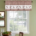 thumbnail image 3 of 2 Pack Valances for Window, Farmhouse Orange Plaid Short Curtains for Kitchen Bedroom Living Room, Vintage Country Cock Checkered Rod Pocket Small Window Treatment Valance Drapes 42 x 12 Inch, 3 of 8